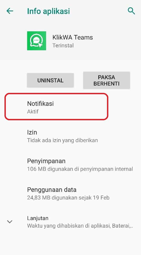 Pilih Notifikasi